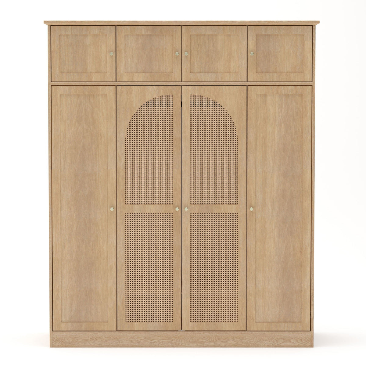 8 Door Armoire Wardrobe with Adjustable Shelves and Hanging Rod