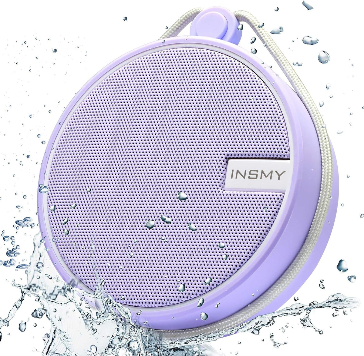 INSMY C12 IPX7 Waterproof Shower Bluetooth Speaker, Portable Small Speaker, Speakers Bluetooth Wireless Loud Clear Sound Support TF Card Suction Cup for Kayak Canoe Beach Gift (Black)