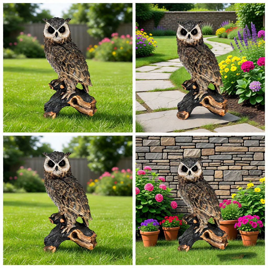Simulated Owl Resin Garden Statue