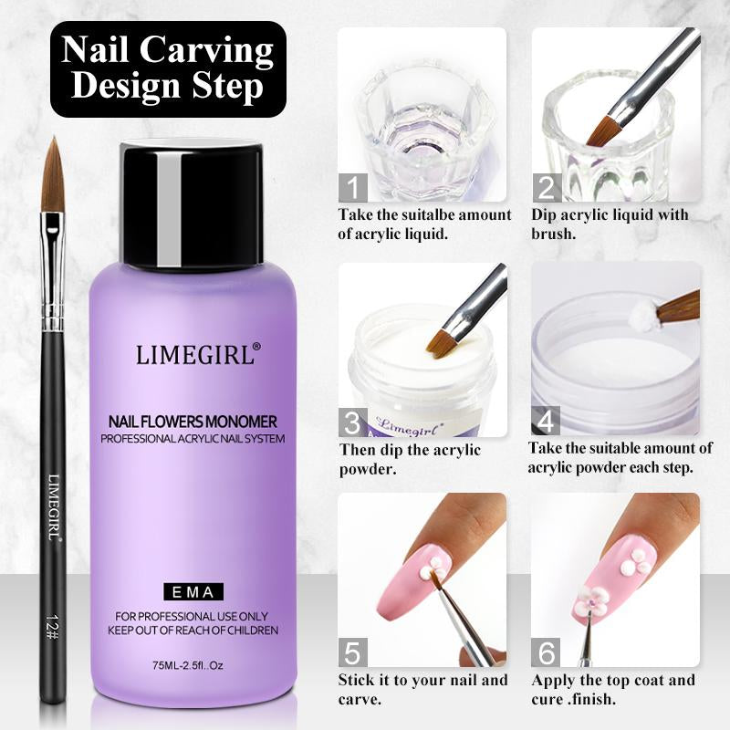 Limegirl Acrylic Nail Kit for Beginners with 75Ml ACRYLIC NAIL LIQUID Professional Nail Kit Acrylic Set with Drill Nude Acrylic Powder and Gel Nail Polish Glitter Decorations Gift for Women Manicure