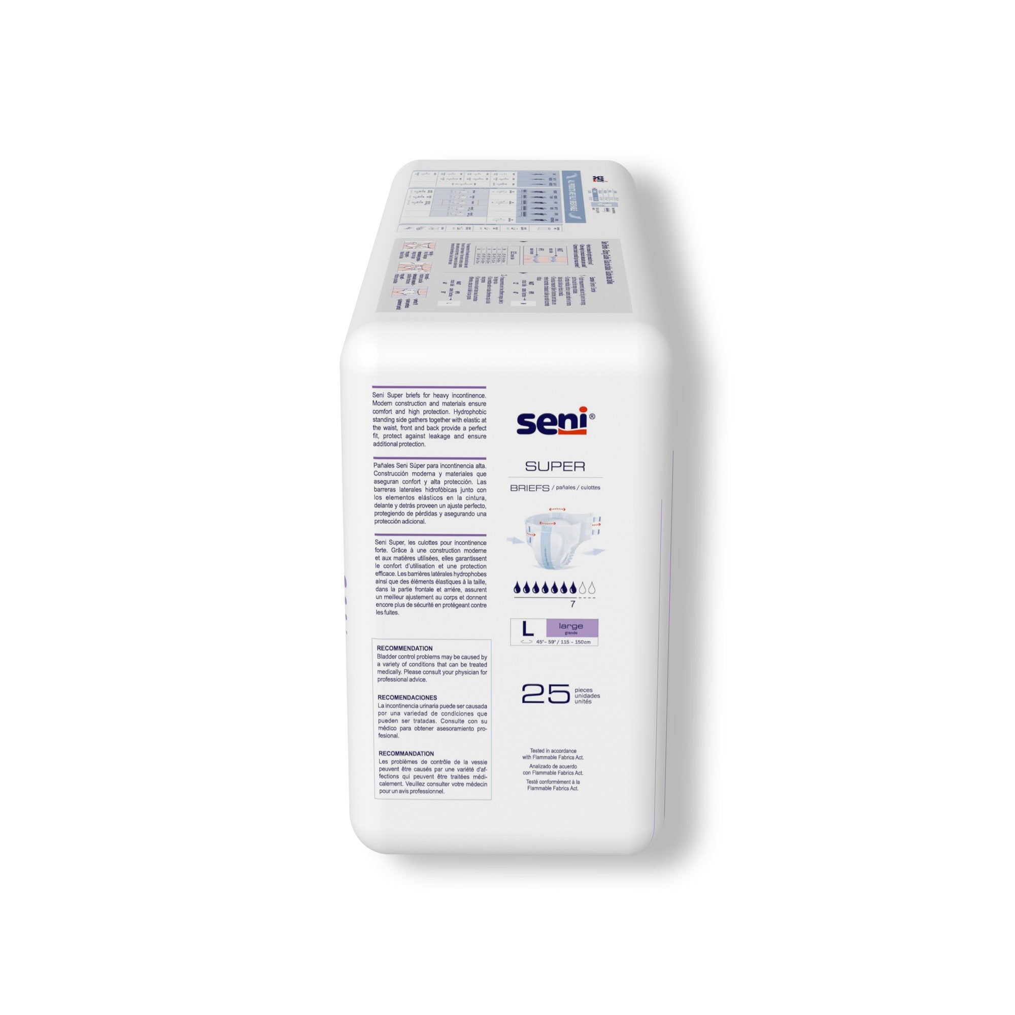 Seni® Super Heavy Absorbency Incontinence Brief, Large S-LA25-BS1