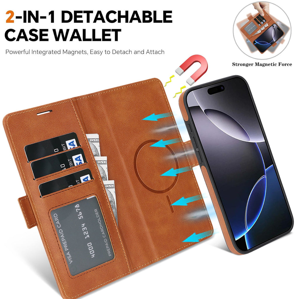 Wireless Charging Magnetic Leather Phone Case