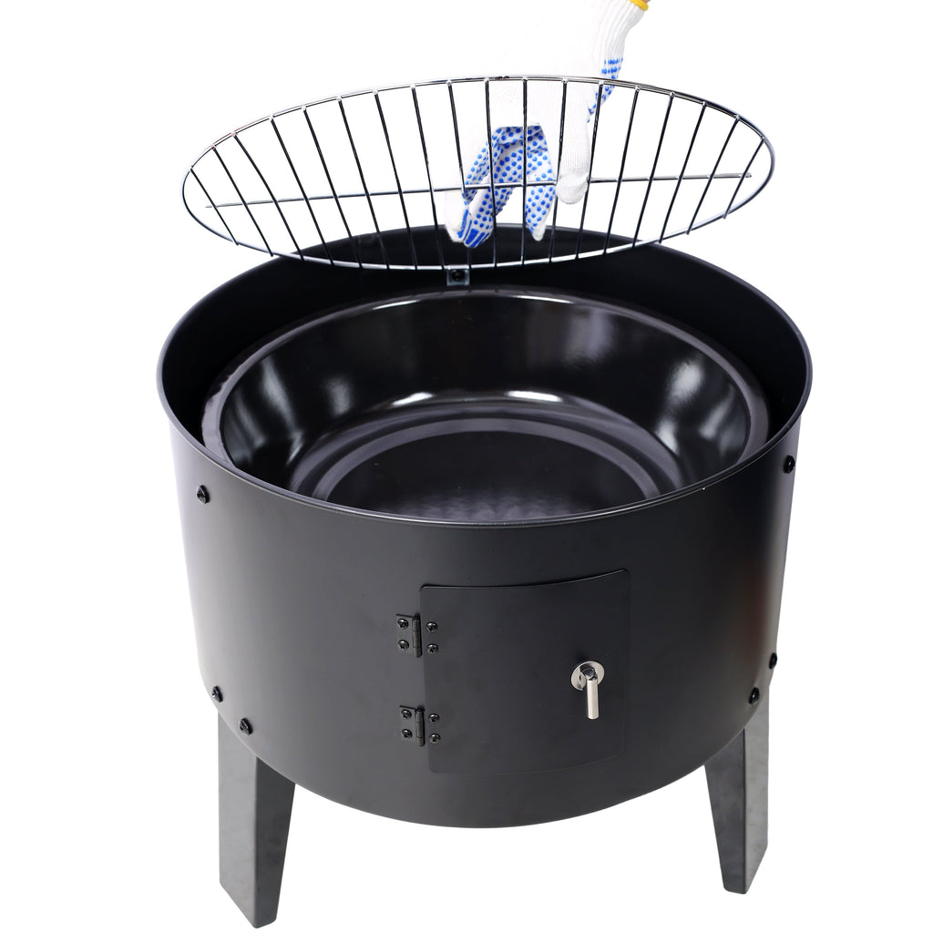 Charcoal Smoker Grill Wood Smoker Grills Outdoor Cooking 16 Inch Portable BBQ
