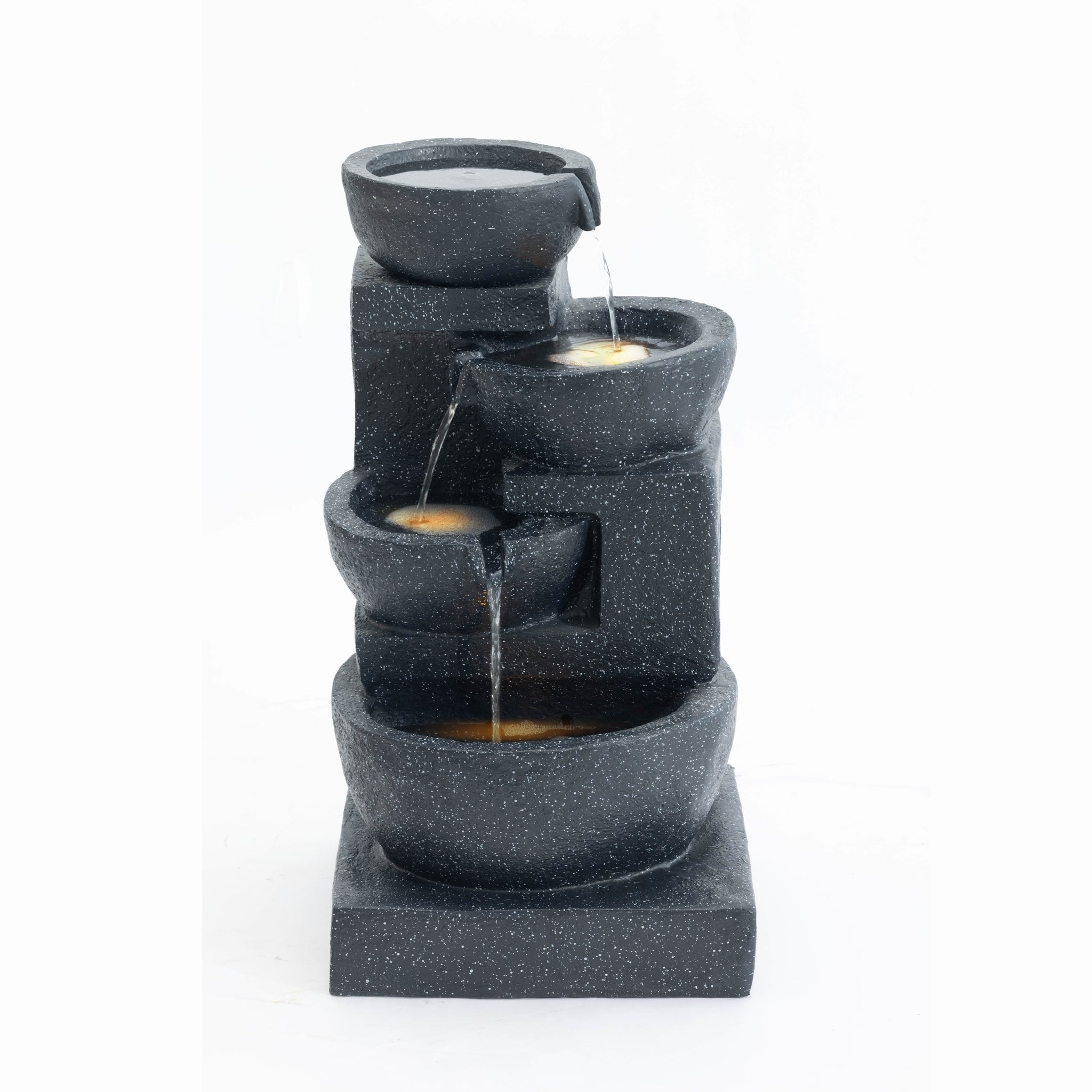 29-Inch Terrazzo Style LED Outdoor Indoor Water Fountain