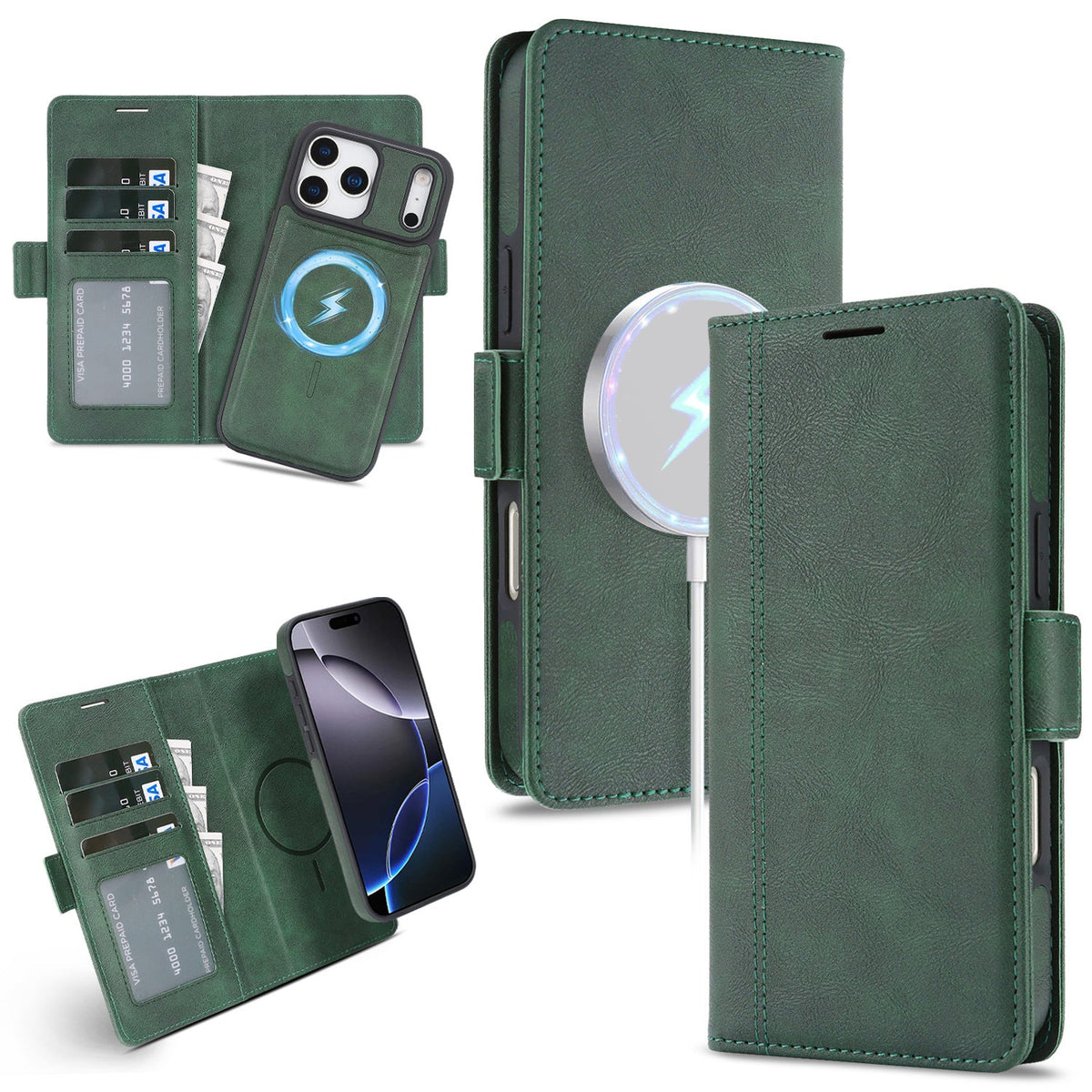 Wireless Charging Magnetic Leather Phone Case