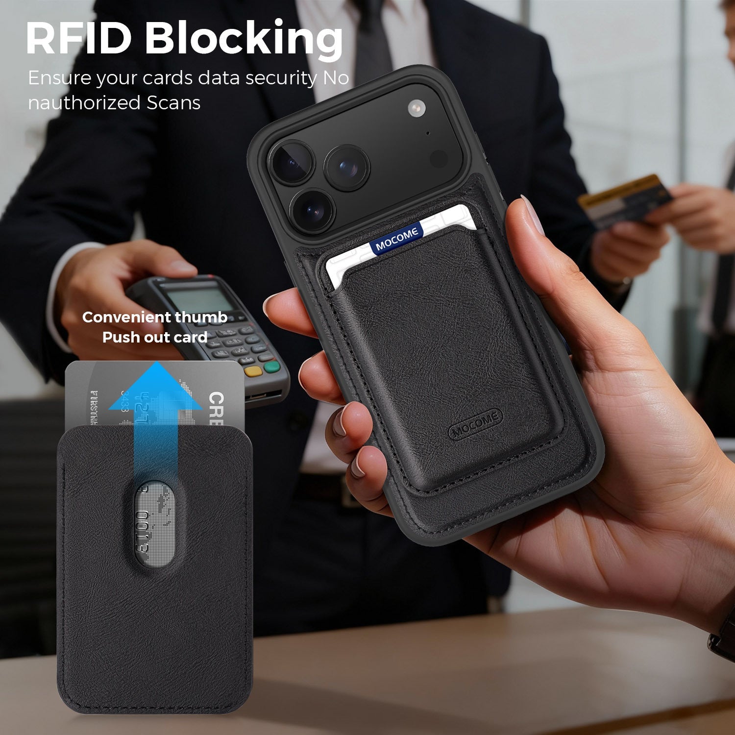 Leather Magnetic Card Holder Phone Case Compatible With The 17 Pro Max
