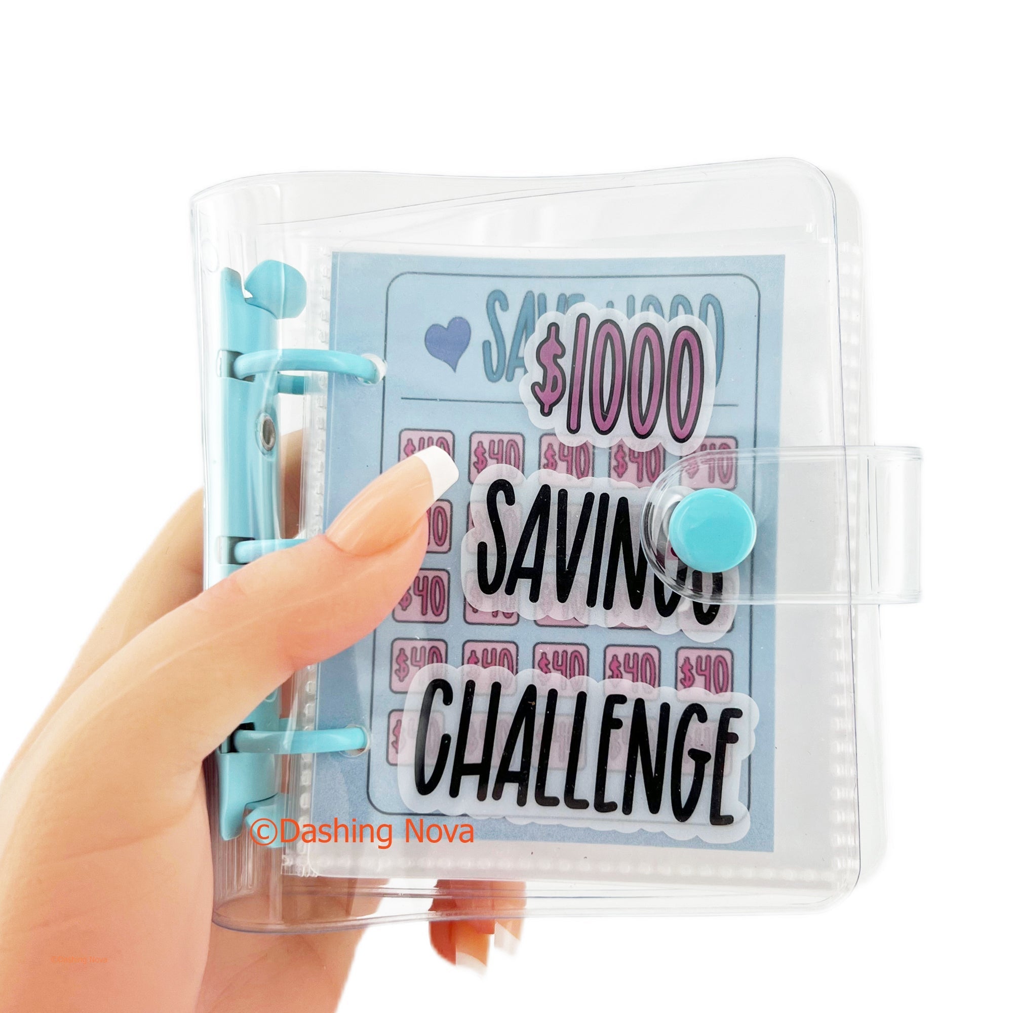 Money Saving Binder – $1000 Challenge Organizer with Clear Cover