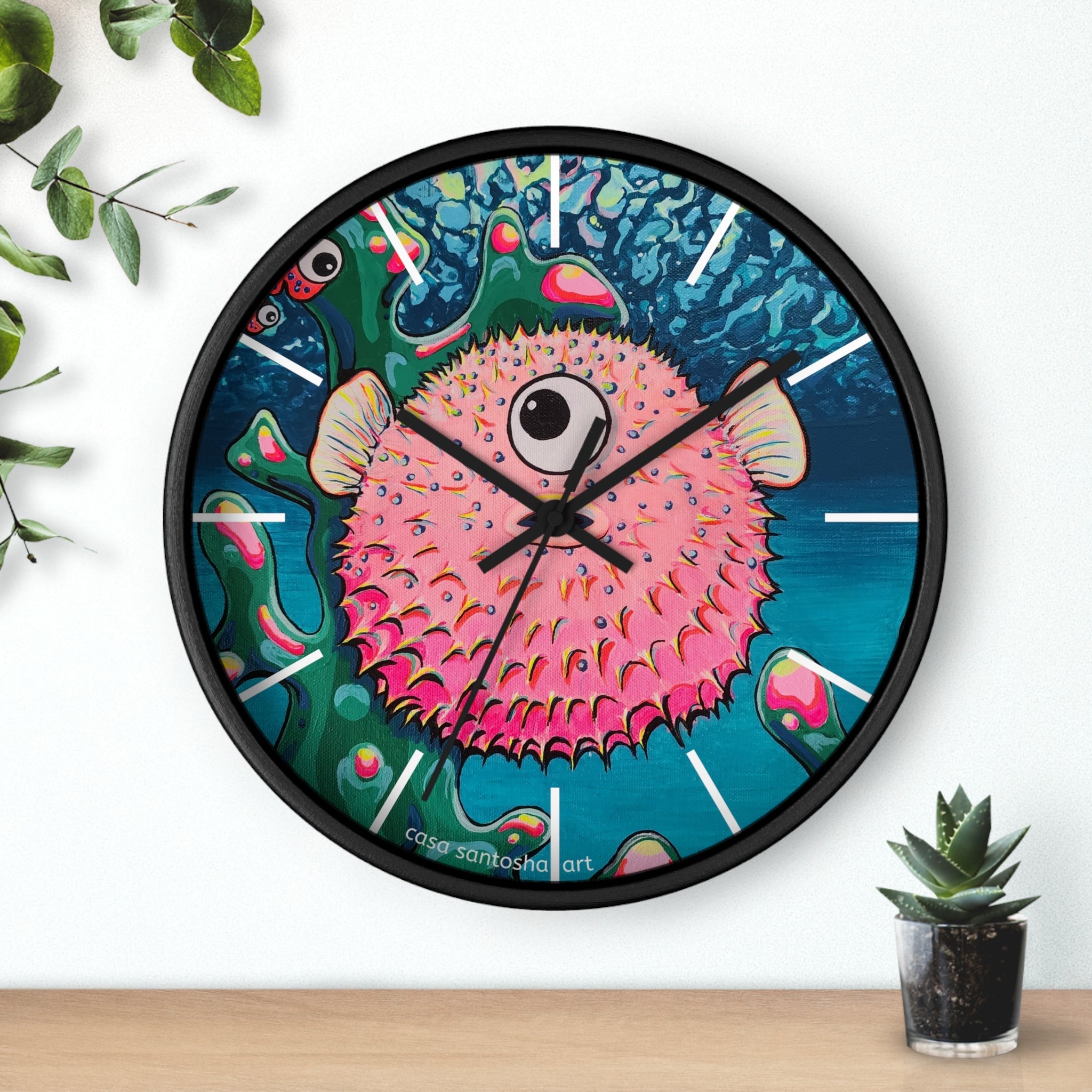 Cyclops Pufferfish Pop Art Wall Clock