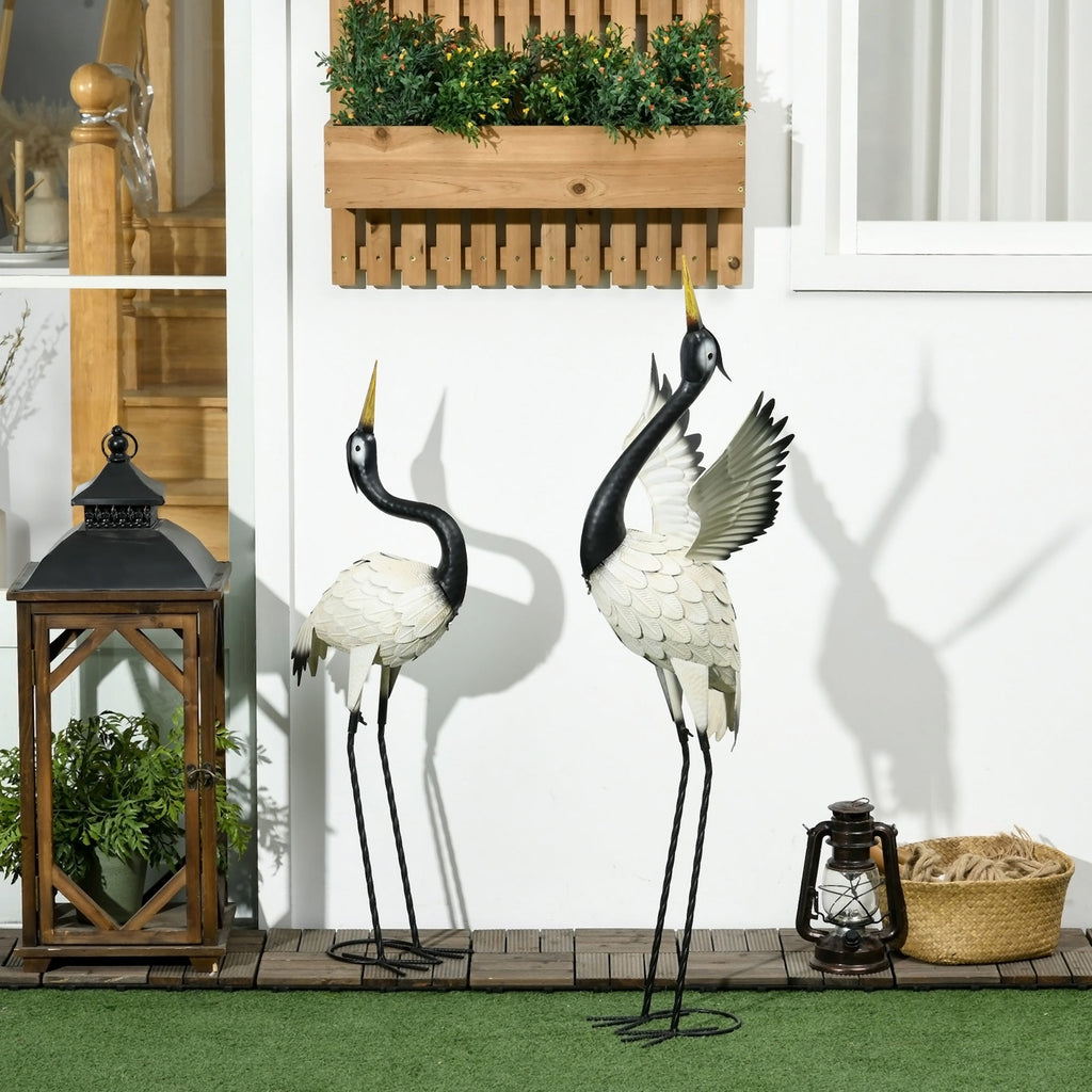 Outsunny Heron Garden Statues Set of 2