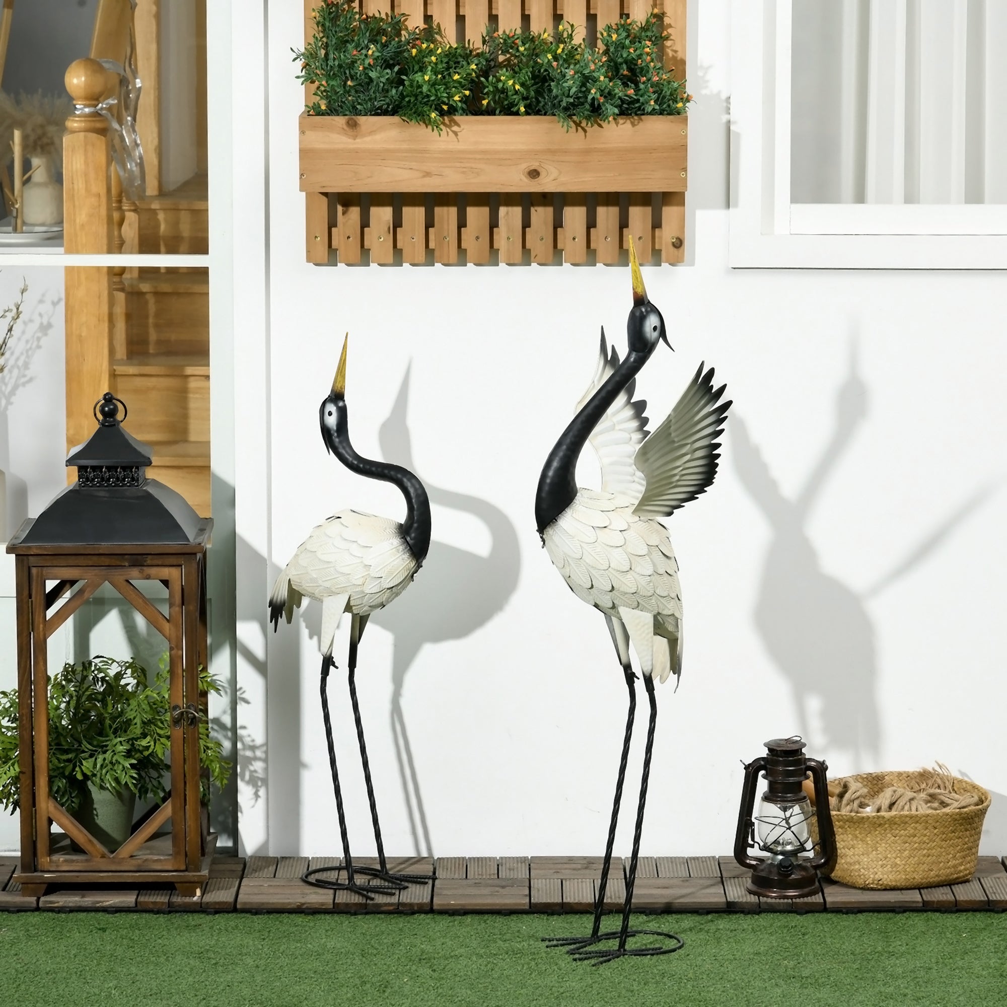 Outsunny Heron Garden Statues Set of 2