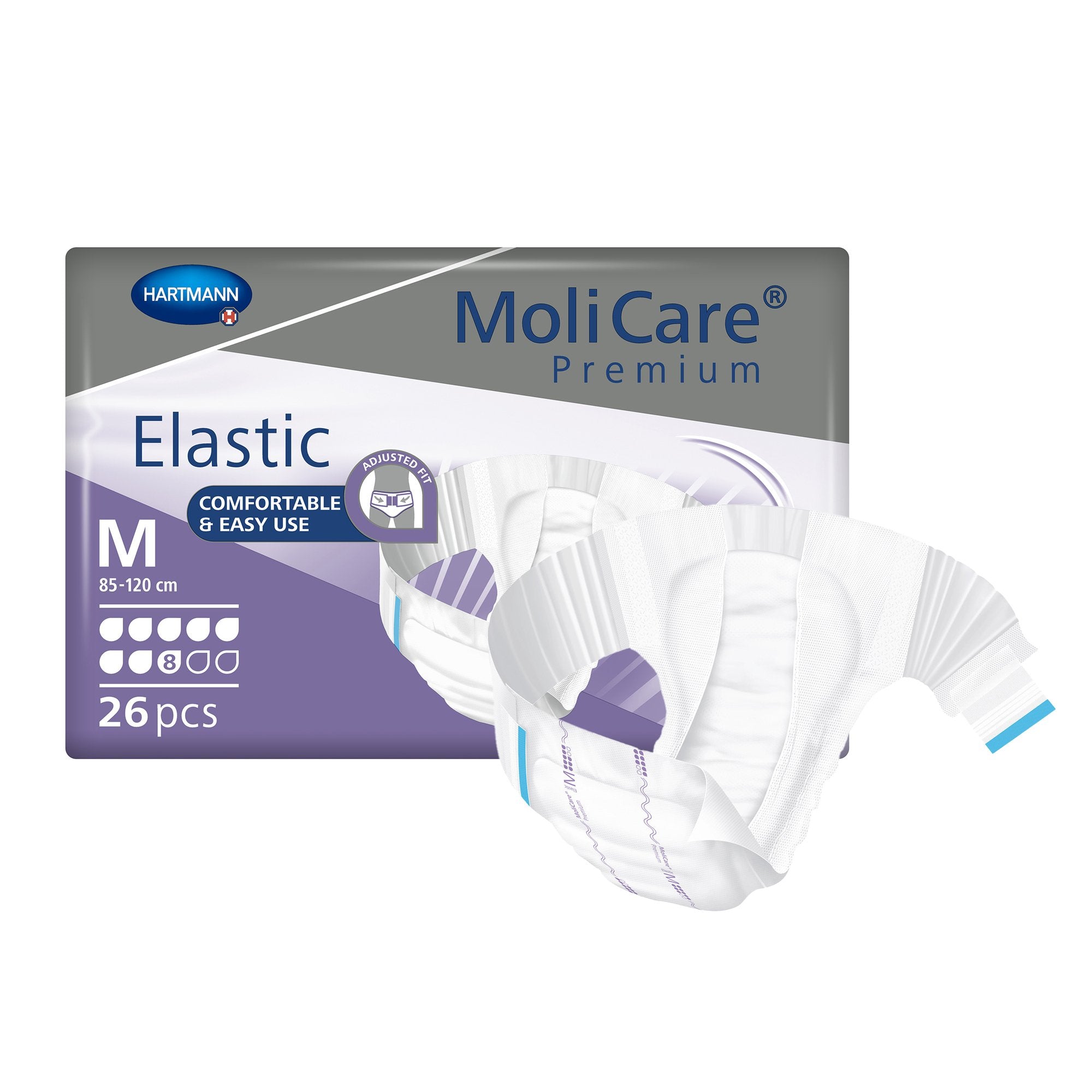 MoliCare® Premium Elastic 8 Drop Absorbency Incontinence Briefs, Medium 165472
