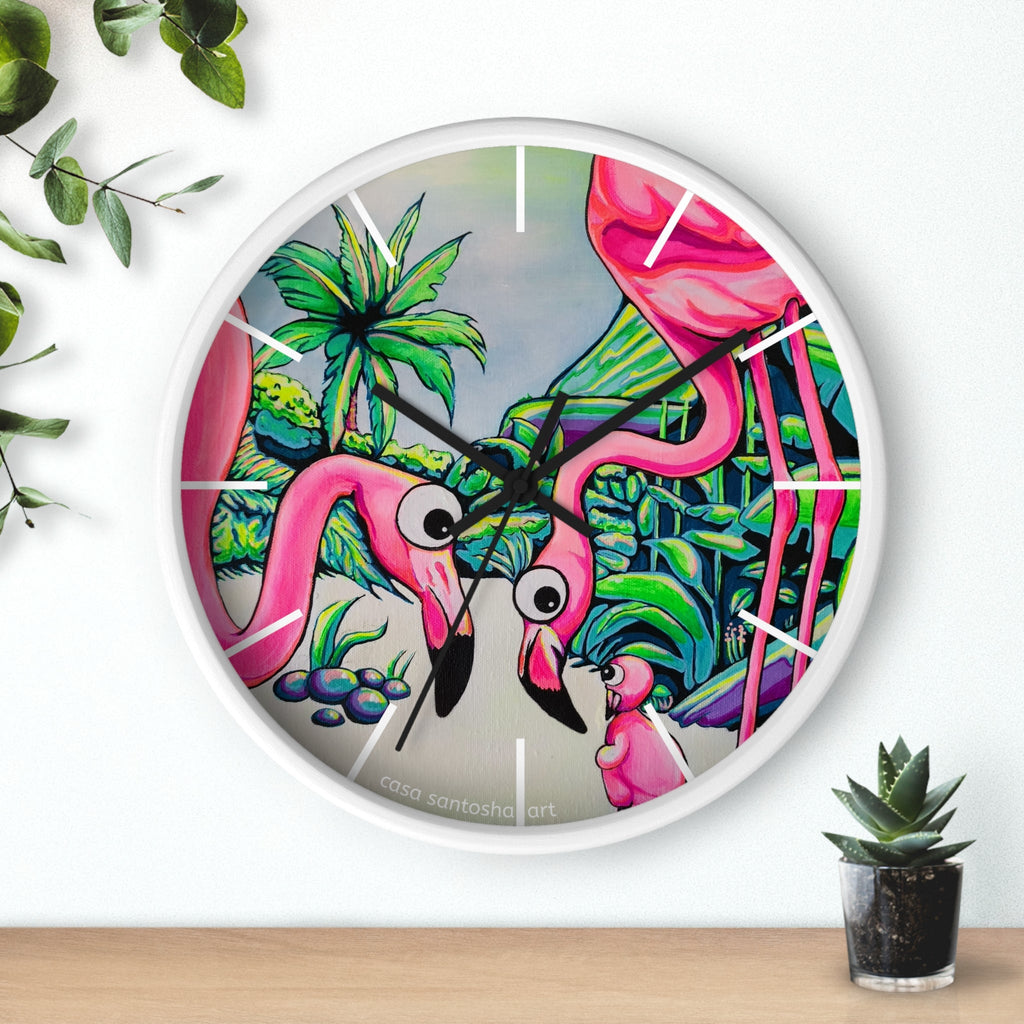 Cyclops Flamingo Family Pop Art Wall Clock