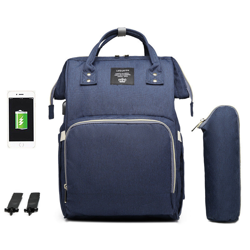 Waterproof Diaper Bag Backpack with USB Charging Port | Large Capacity Travel Nursing Bag for Moms & Dads