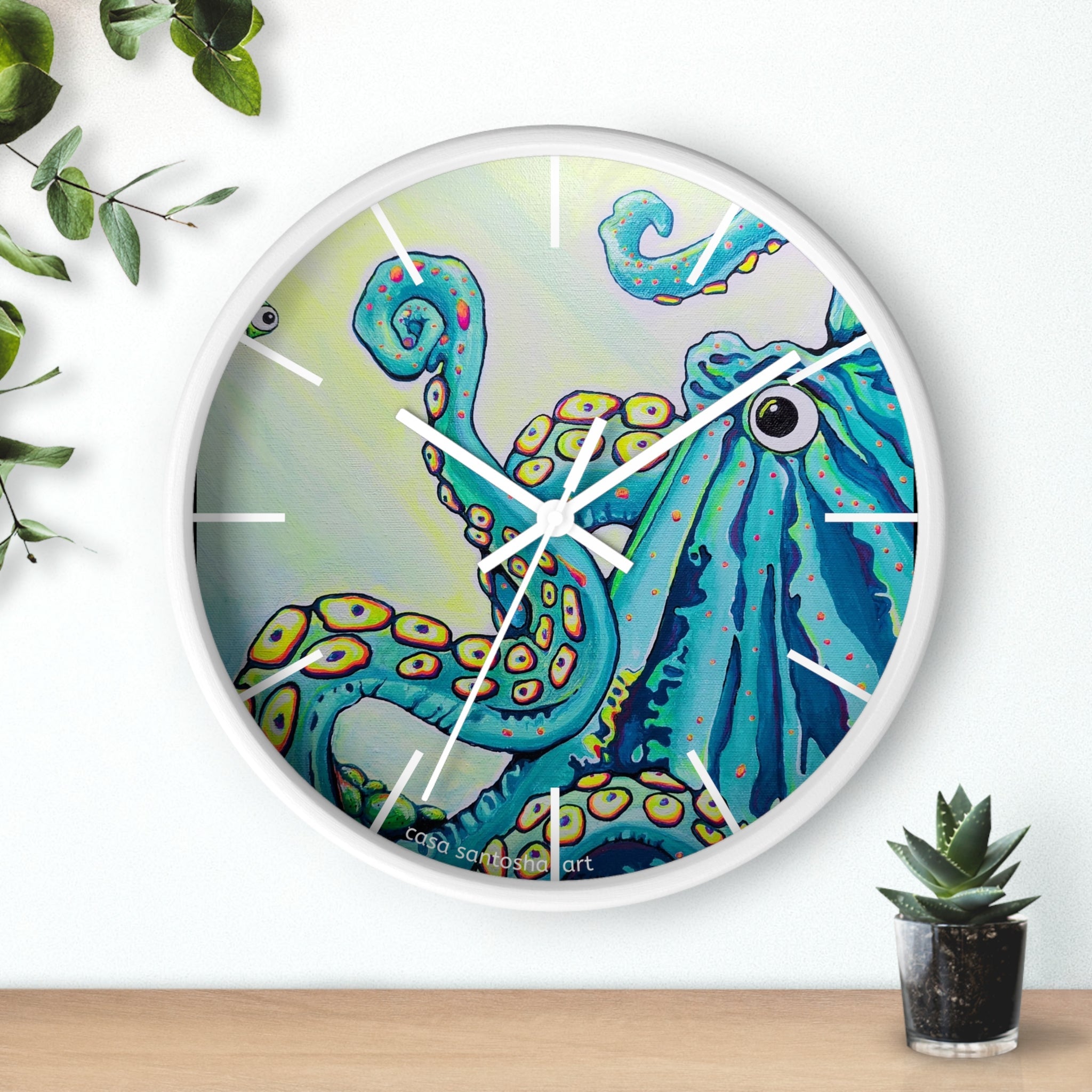 Cyclops Octopus Pop Art Wall Clock