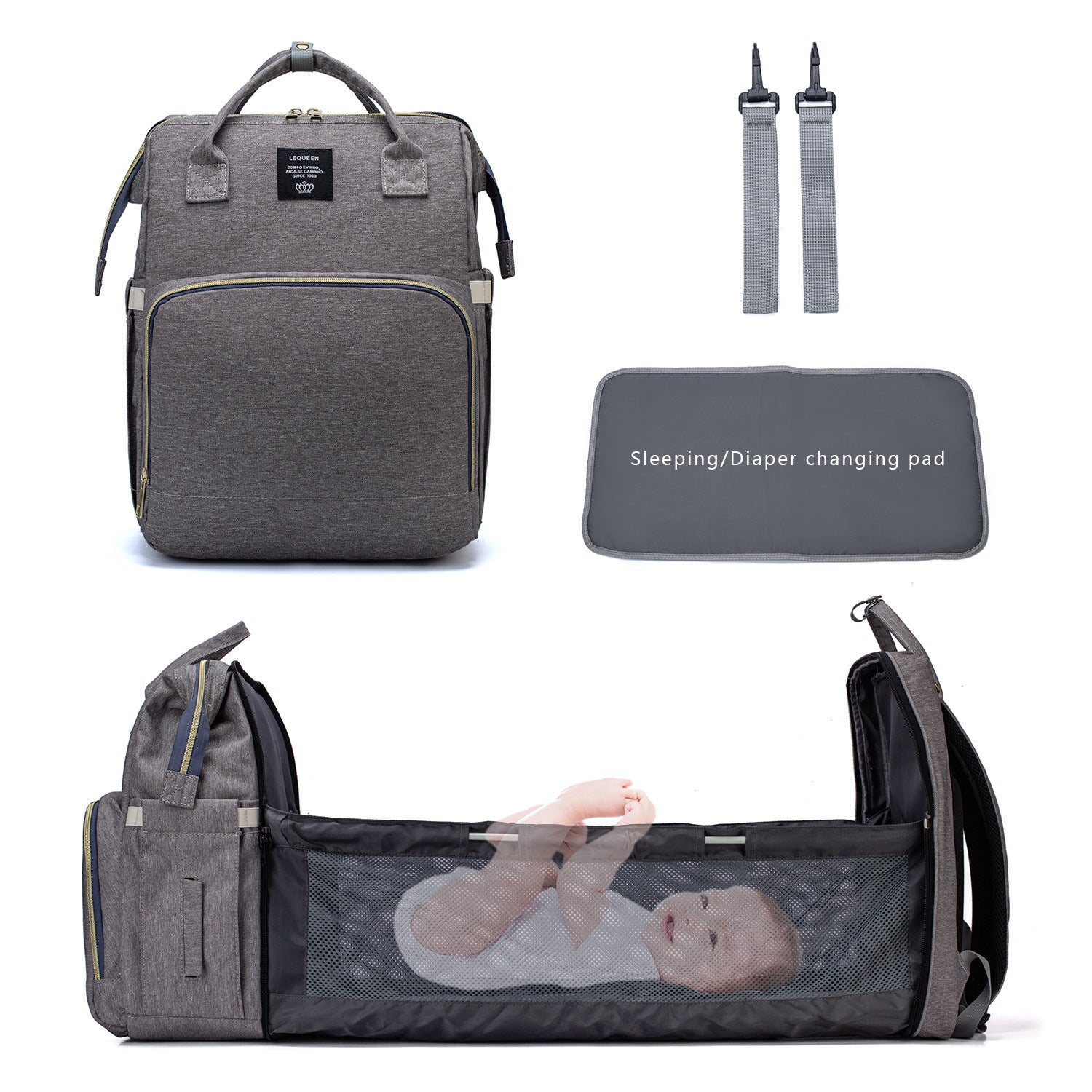 Waterproof Diaper Bag Backpack with USB Charging Port | Large Capacity Travel Nursing Bag for Moms & Dads