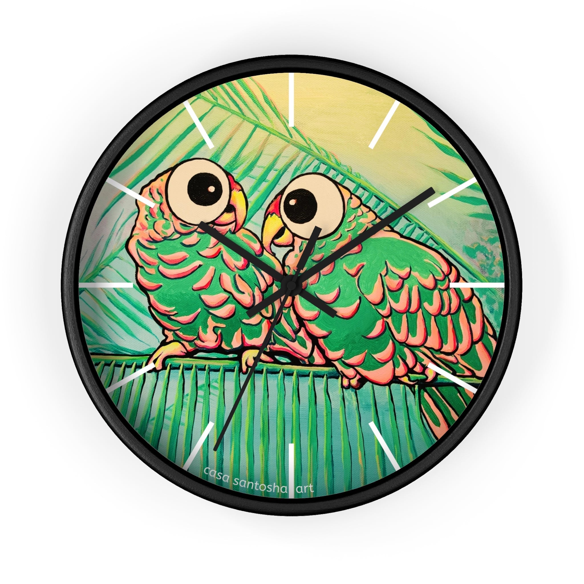 Chatty Cyclops Parrots Pop Art Wall Clock