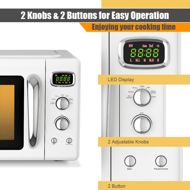 0.9 Cu.ft Retro Compact Microwave