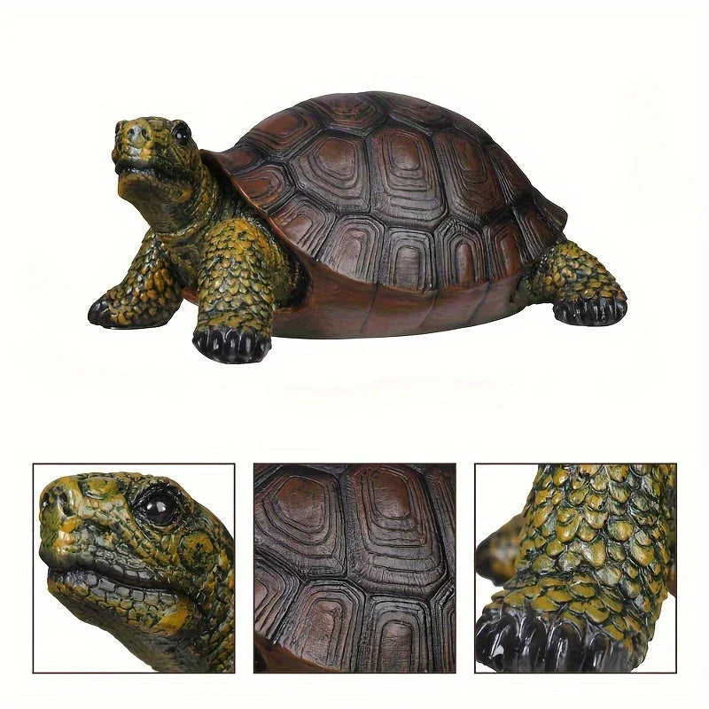 12.6 Inch Realistic Resin Turtle Garden Statue Outdoor Sculpture
