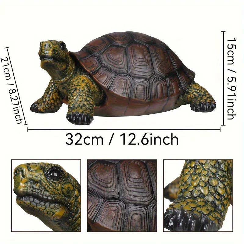 12.6 Inch Realistic Resin Turtle Garden Statue Outdoor Sculpture