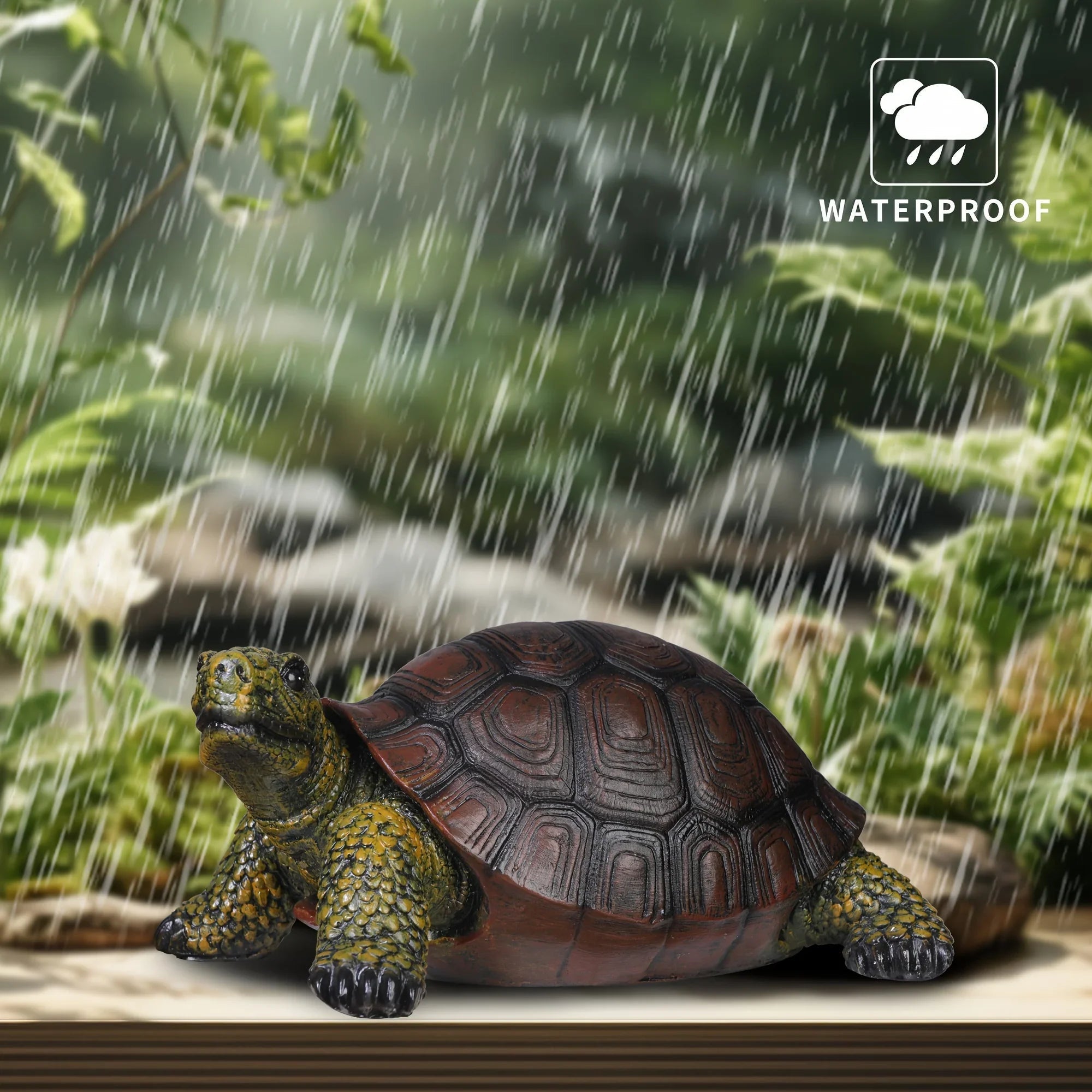 12.6 Inch Realistic Resin Turtle Garden Statue Outdoor Sculpture