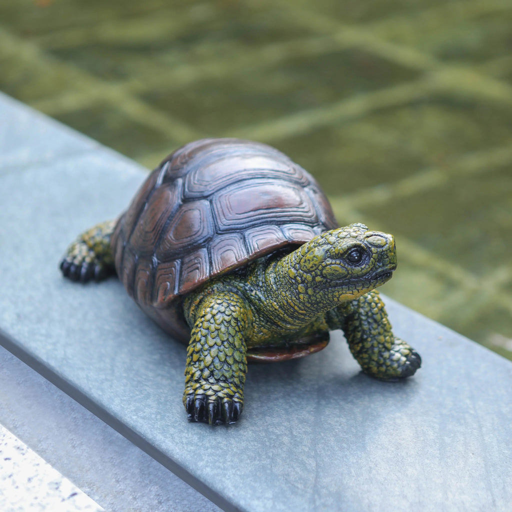 12.6 Inch Realistic Resin Turtle Garden Statue Outdoor Sculpture