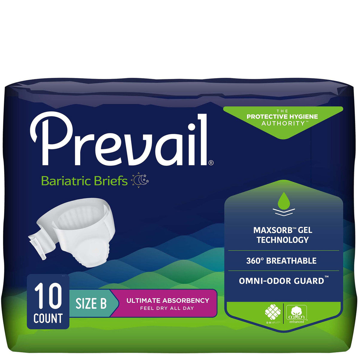Prevail® Bariatric Adult Incontinence Briefs – Size B (4 Count)