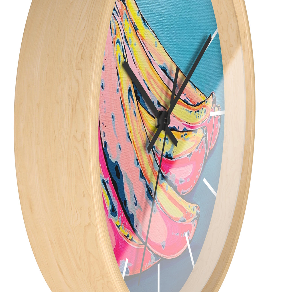Neon Bananas Pop Art Wall Clock