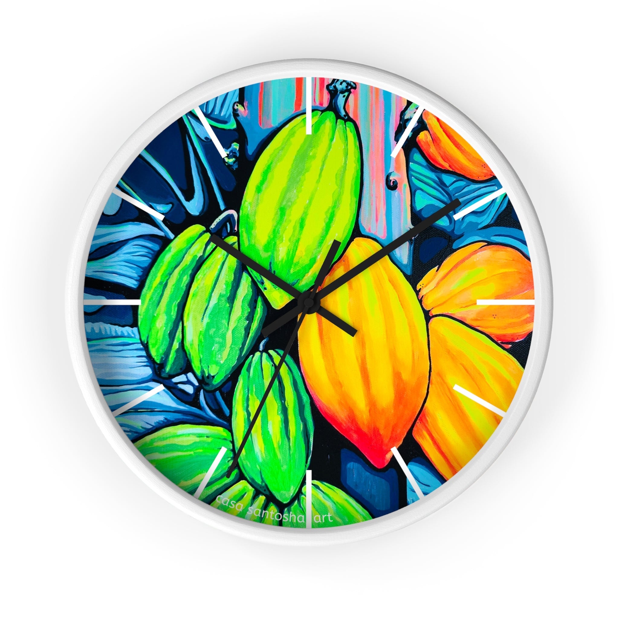 Neon Cacao Pop Art Wall Clock