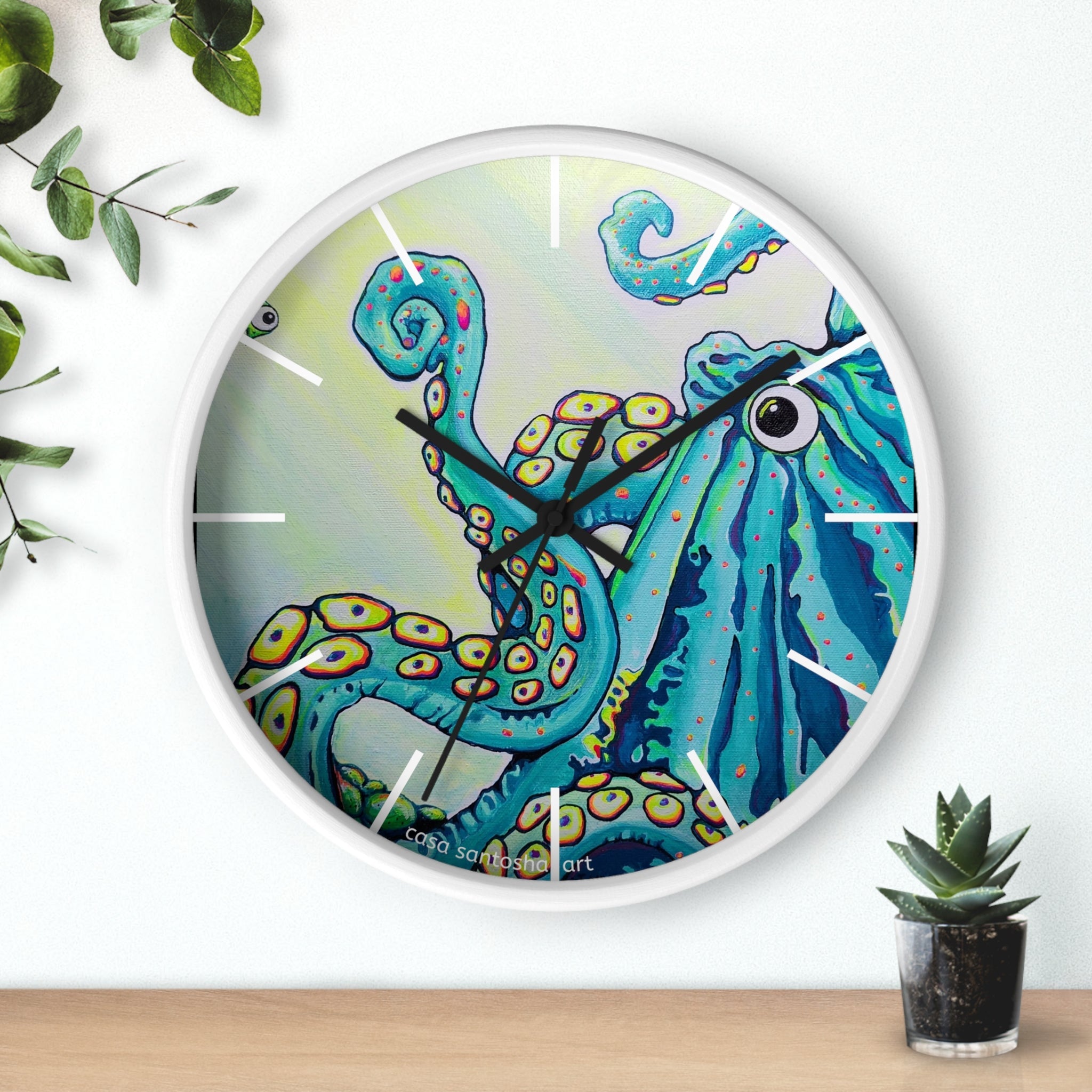 Cyclops Octopus Pop Art Wall Clock