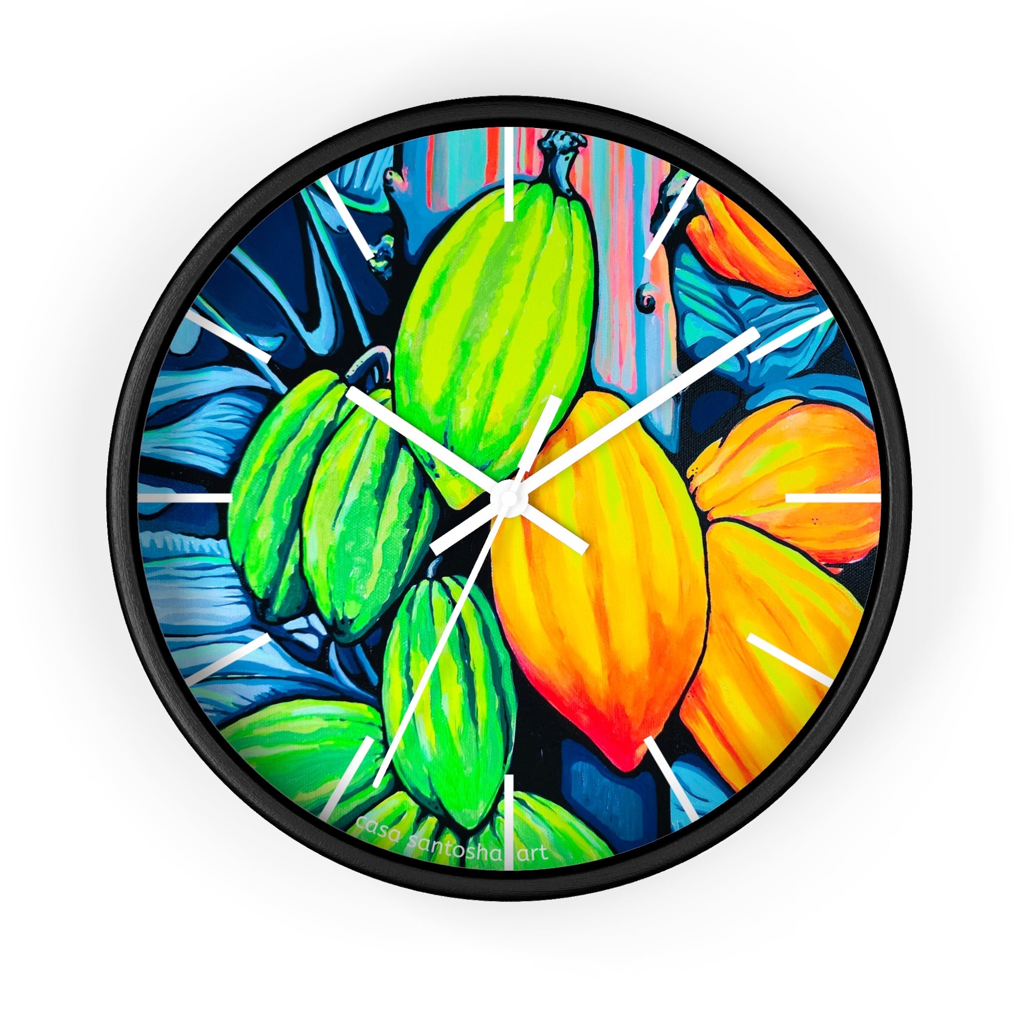 Neon Cacao Pop Art Wall Clock
