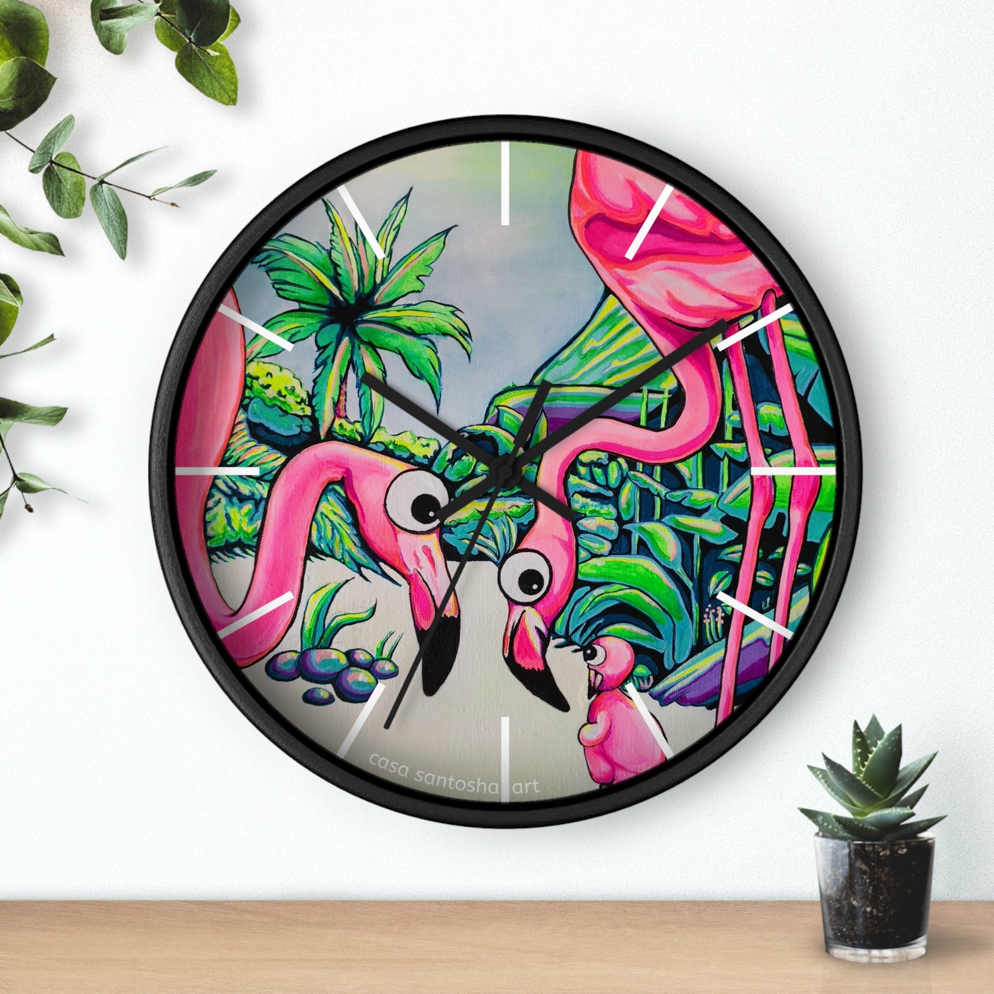 Cyclops Flamingo Family Pop Art Wall Clock