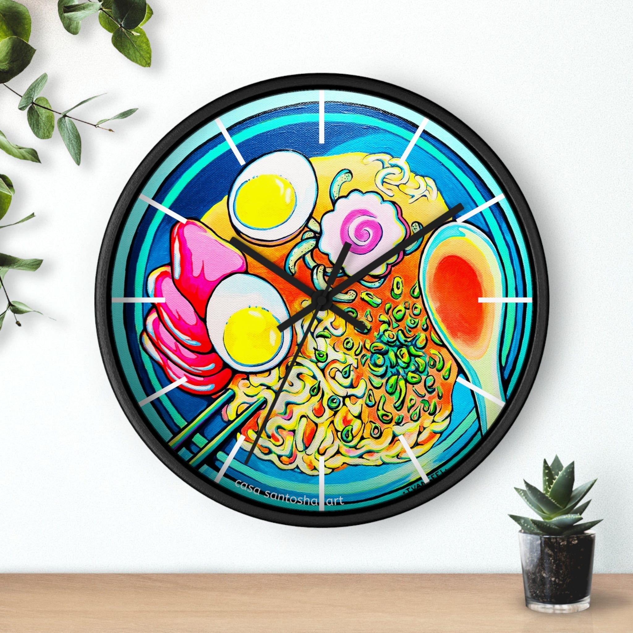 Neon Ramen Pop Art Wall Clock