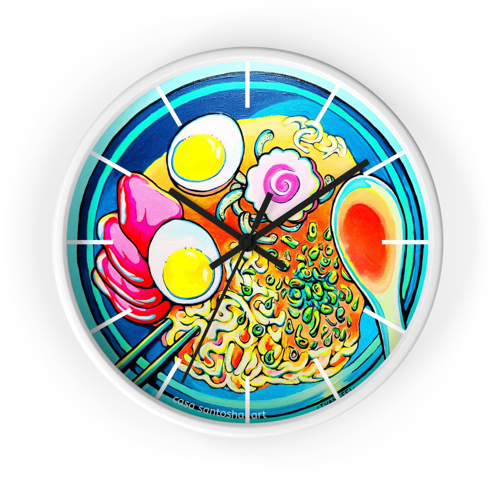 Neon Ramen Pop Art Wall Clock