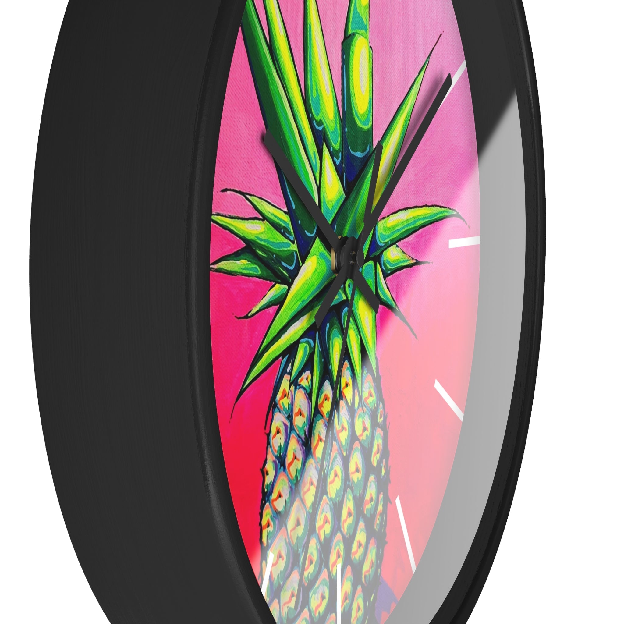 Neon Pineapple Pop Art Wall Clock