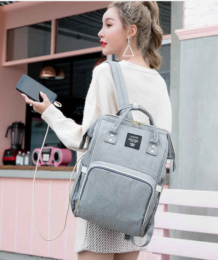 Waterproof Diaper Bag Backpack with USB Charging Port | Large Capacity Travel Nursing Bag for Moms & Dads