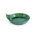 Handmade Ceramic Bird Bath - 11.8 Inch Olive