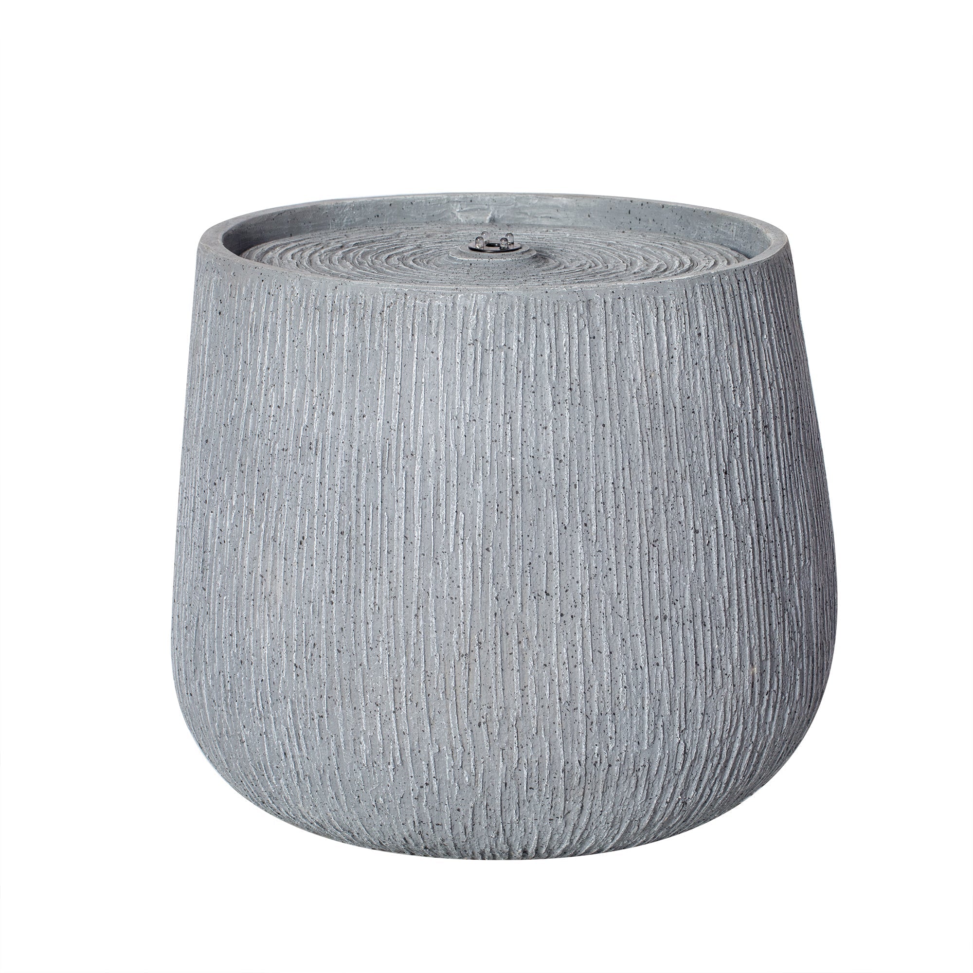 12.99" Gray Polyresin Outdoor Water Fountain with LED Light