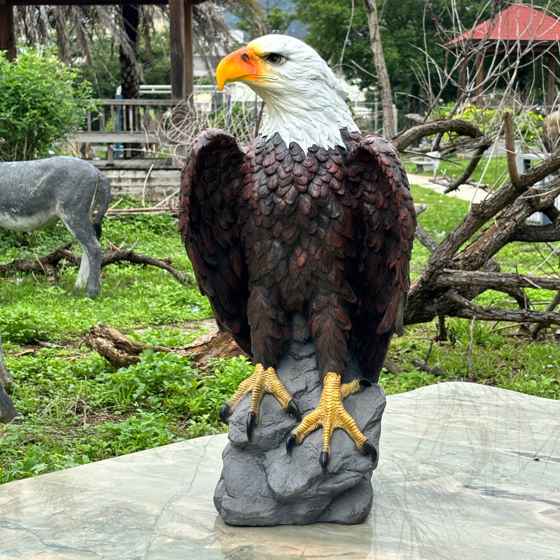 13" H x 24.4" L Large Standing Bald Eagle Garden Statue