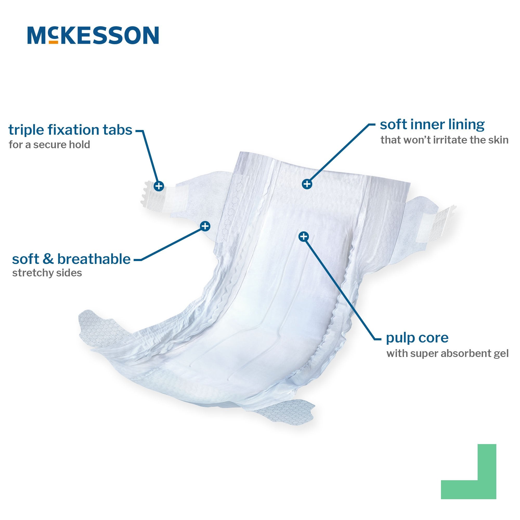McKesson Youth Diaper / Incontinence Brief for Children weighing 46 lbs. or more BD-SZ8