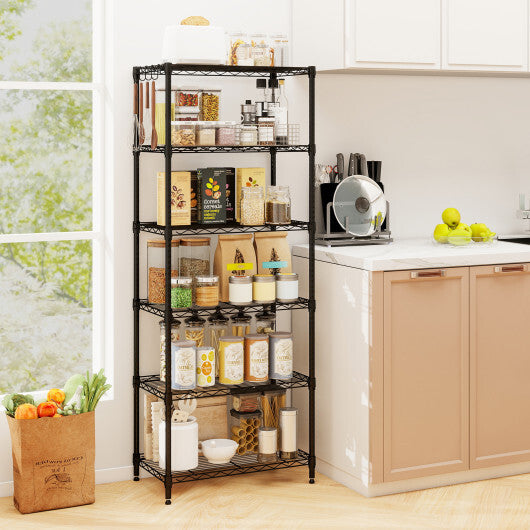 Set of 2 4-Tier Metal Storage Shelving Unit with V-Shaped Wire Rack and 1000 LBS Capacity-Black - Color: Black