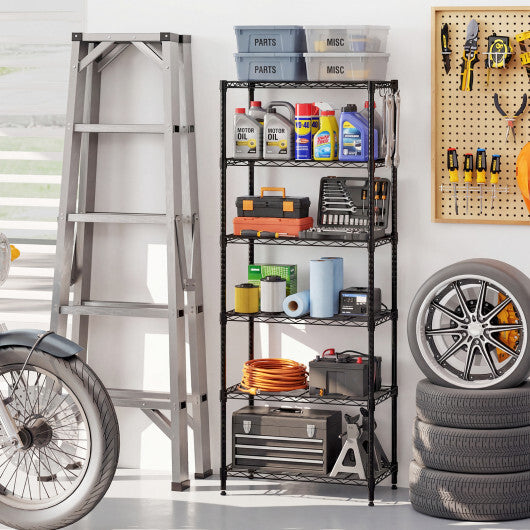 Set of 2 4-Tier Metal Storage Shelving Unit with V-Shaped Wire Rack and 1000 LBS Capacity-Black - Color: Black
