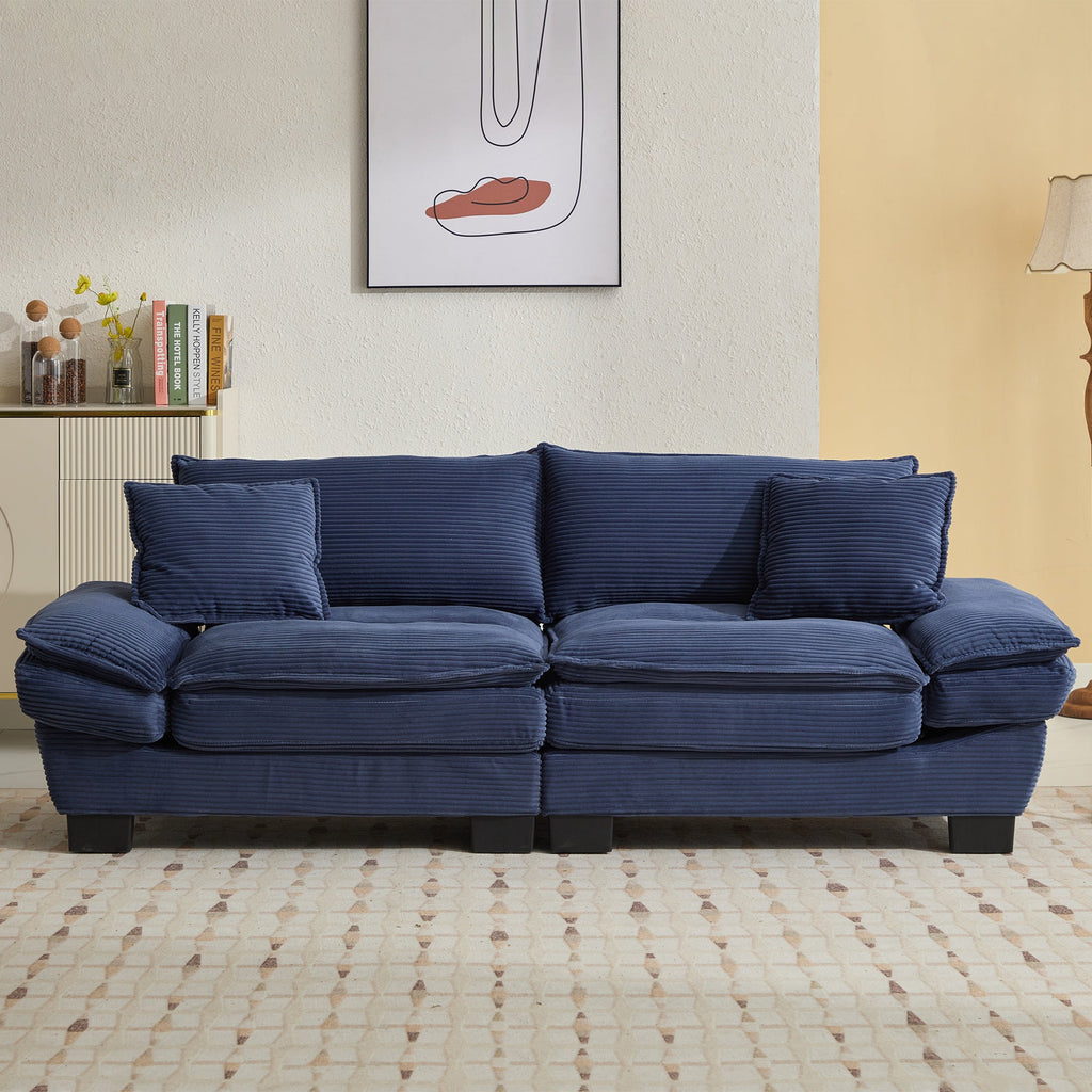 Corduroy Sofa  Couch Loveseat Sofa with Pillows