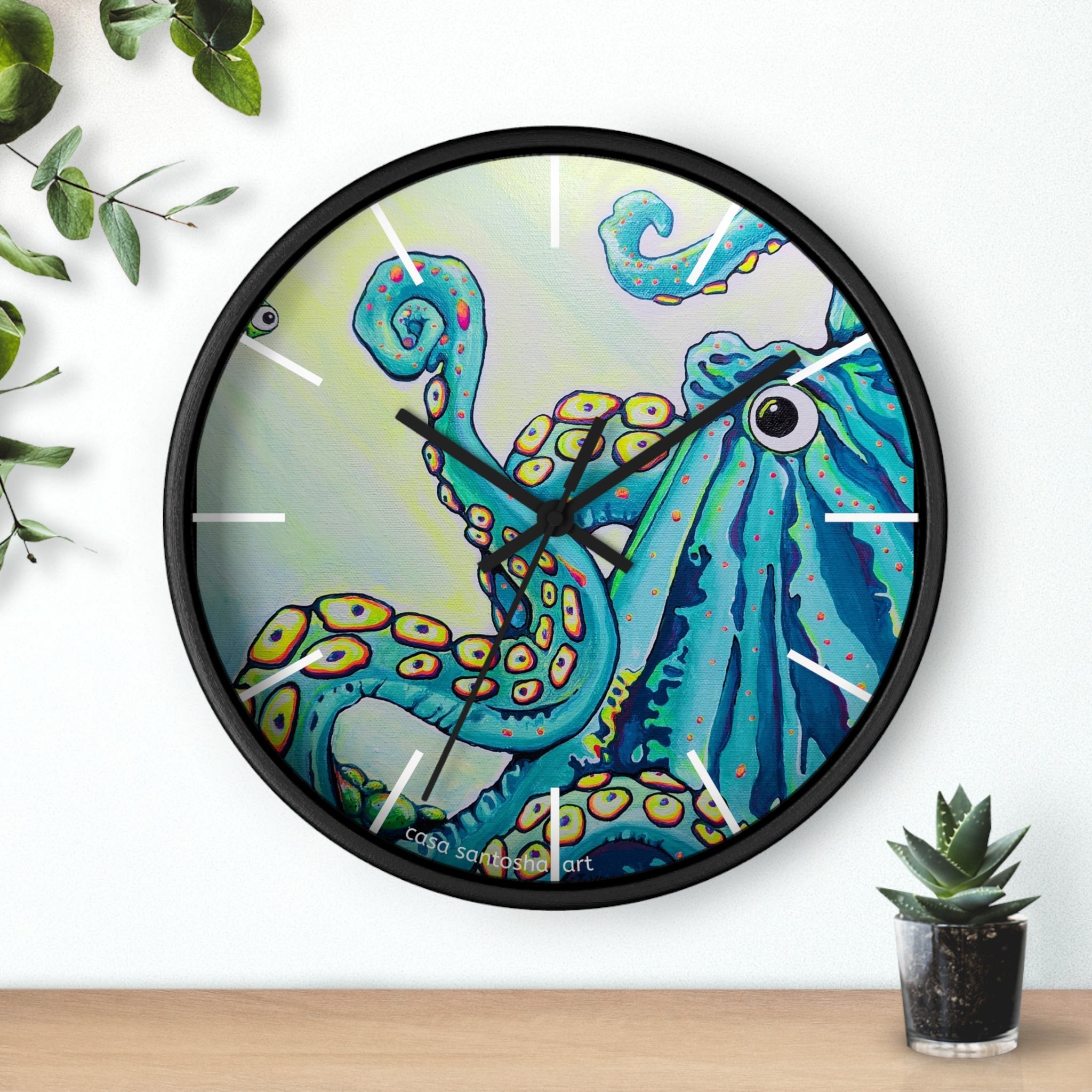 Cyclops Octopus Pop Art Wall Clock