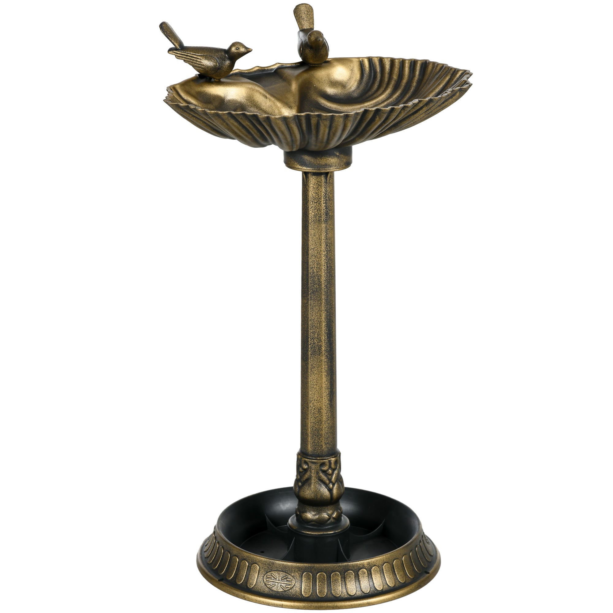 Outsunny 32" Antique Bird Bath with Planter Base