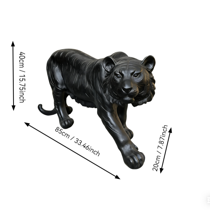 Simulated Black Tiger Resin Garden Statue