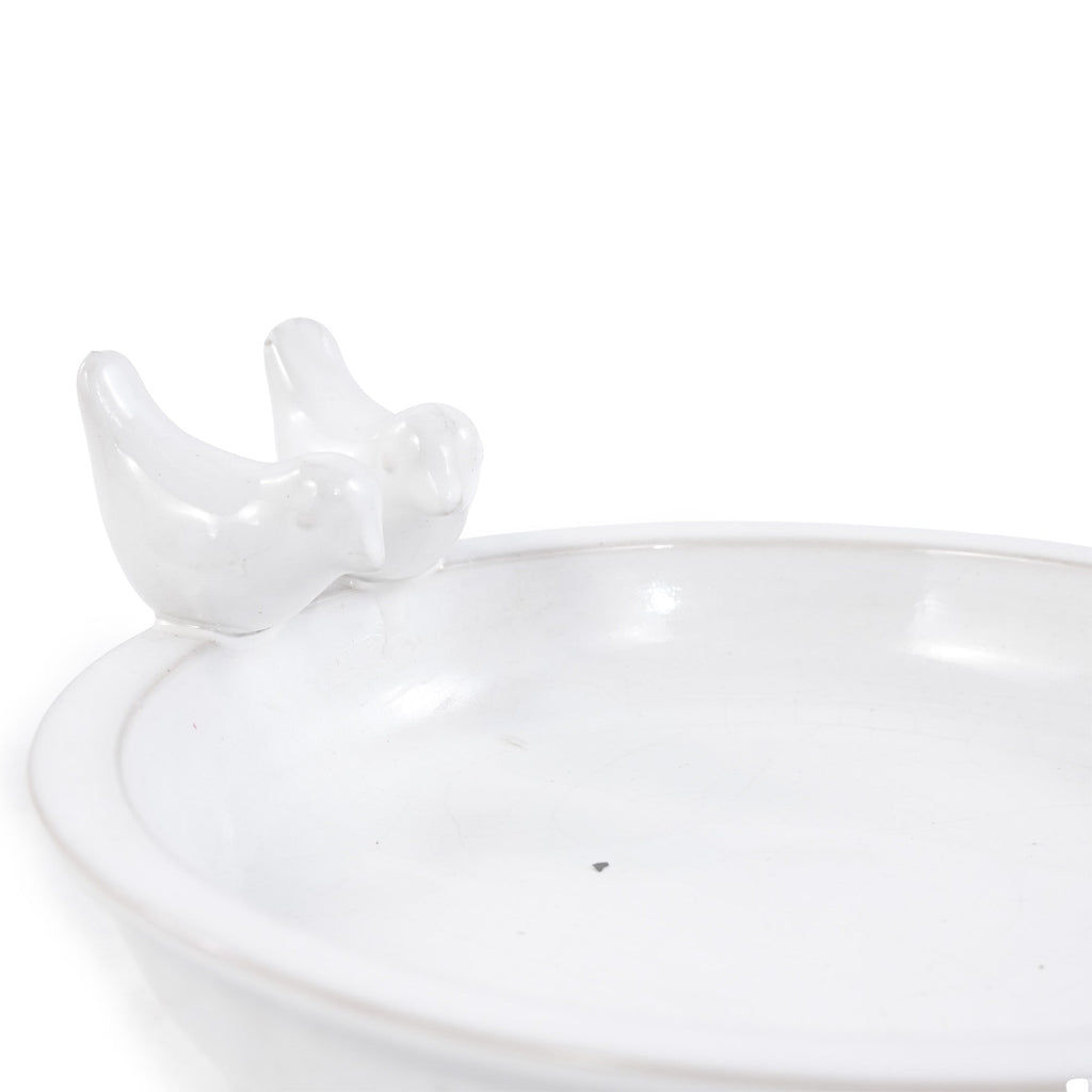 Handmade Ceramic Bird Bath, 11.8 Inch Glossy