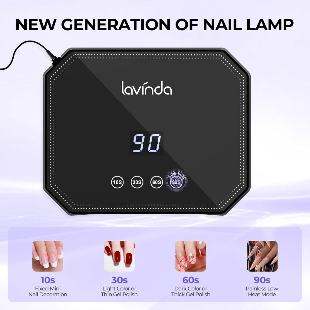 Lumina™ Nail Lamp - Black - Plug-in UV/LED
