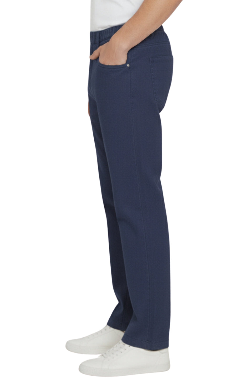 Men’s Lightweight Casual Elastic Waist Pull-On Jeans – Denim & Twill Pants with Easy Fit