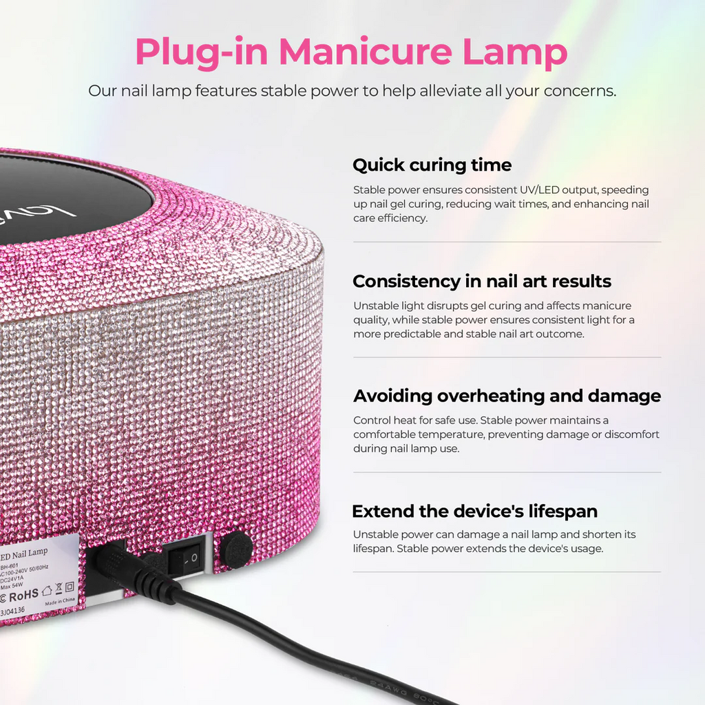 Crown™ Nail Lamp - Gradient Pink - 54W Plug-in UV/LED