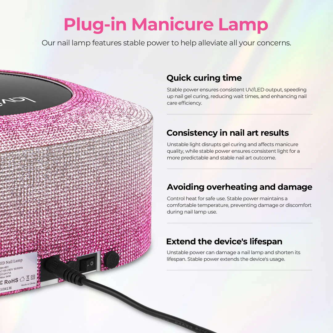Crown™ Nail Lamp - Gradient Pink - 54W Plug-in UV/LED